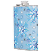 複雑な青と白の星と雪 フラスク (左)