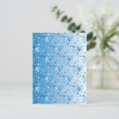 複雑な青と白の星と雪 ポストカード (スタンド正面)