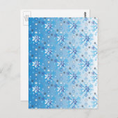 複雑な青と白の星と雪 ポストカード (正面/裏面)