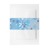 複雑な青と白の星と雪 招待状ベリーバンド (正面例)