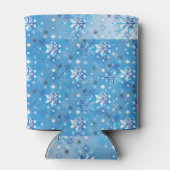 複雑な青と白の星と雪 缶クーラー (裏面)