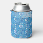 複雑な青と白の星と雪 缶クーラー (缶裏面)