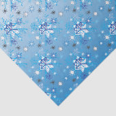 複雑な青と白の星と雪 薄葉紙 (詳細)