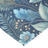 複雑な青と緑の植物学 – 星空の濃い青 ショートテーブルランナー (コーナー)