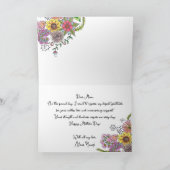 複雑な鮮やかドードルの花の母の日 カード (内部)