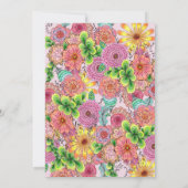 複雑な鮮やかフローラボホブライダルシャワー 招待状 (裏面)