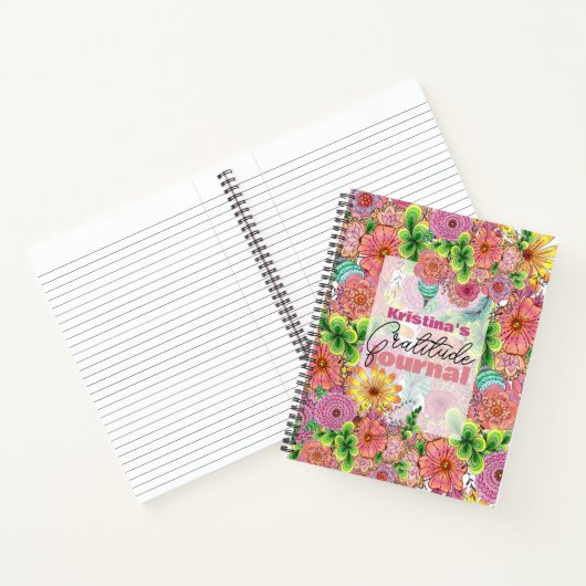 複雑な鮮やか手芸術的引き花模様 ノートブック (内部)