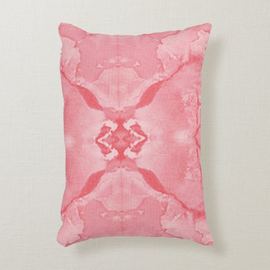 複雑な鮮やかflを特徴とするピンクの織物デザイン アクセントクッション (正面(垂直))
