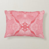 複雑な鮮やかflを特徴とするピンクの織物デザイン アクセントクッション (裏面)