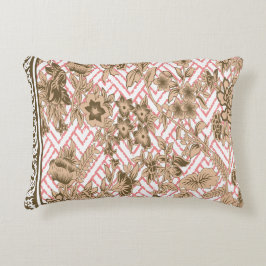 複雑な黄金のパを特徴とするサンゴ織物デザイン アクセントクッション