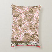 複雑な黄金のパを特徴とするサンゴ織物デザイン アクセントクッション (裏面(縦))