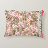 複雑な黄金のパを特徴とするサンゴ織物デザイン アクセントクッション (裏面)