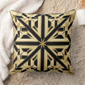 複雑な黄金の幾何学的パターン クッション (ブランケット)