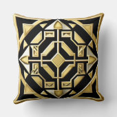 複雑な黄金の幾何学的パターン クッション (裏面)