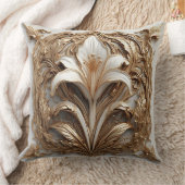 複雑な黄金装飾フローラレリーフ、 浮き彫り クッション (ブランケット)