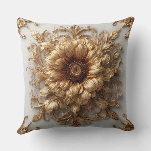 複雑な黄金装飾フローラレリーフ、 浮き彫り クッション (裏面)
