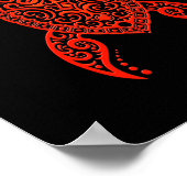 複雑な黒と赤のウミガメ ポスター (角)