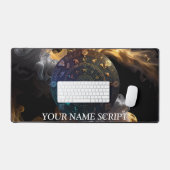 複雑な〔占星術の〕十二宮図ディスクアストロロジーアート&デコル デスクマット (キーボード&マウス)