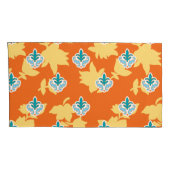 複雑なblを特徴とする明るいオレンジ色のファブリックデザイン 枕カバー (裏面-右)