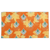 複雑なblを特徴とする明るいオレンジ色のファブリックデザイン 枕カバー (正面右)