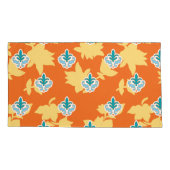 複雑なblを特徴とする明るいオレンジ色のファブリックデザイン 枕カバー (裏面-左)