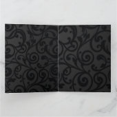 複雑に渦巻く黒い抽象芸術パターン カード (内部)