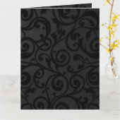 複雑に渦巻く黒い抽象芸術パターン カード (黄色い花)