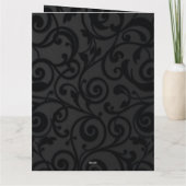 複雑に渦巻く黒い抽象芸術パターン カード (裏面)