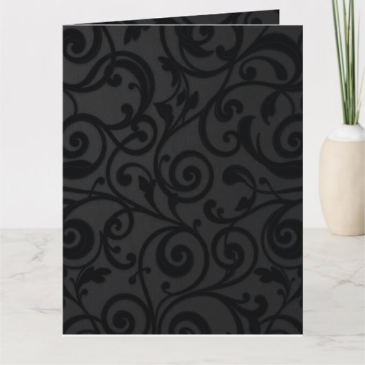 複雑に渦巻く黒い抽象芸術パターン カード (正面)