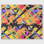 複雑に織り交ぜられた花模様 ラッピングペーパー (フラット)