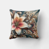 複雑エレガントな渦巻きと模様の間のユリ クッション (裏面)