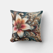 複雑エレガントな渦巻きと模様の間のユリ クッション (正面)