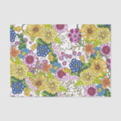 複雑カラフルな手描き花葉と 薄葉紙 (正面)