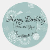 複雑パーソナライズされたなギフトラベル ラウンドシール (正面)