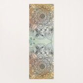 複雑モダンカラフルなマンダラバタフライ ヨガマット (裏面)