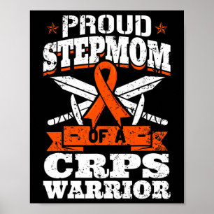 複雑性区域痛症(CRPS)戦士の自慢の継母 RSD Awareness リボン ポスター