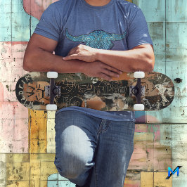 複雑素朴な落書き線の抽象芸術 スケートボード