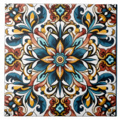複雑鮮やかなセラミックタイルのフローラデザイン タイル (正面)