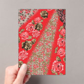 複雑鮮やかなフローラと アクリル招待状 (インサイチュ (ポータブル))