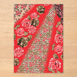 複雑鮮やかなフローラと アクリル招待状