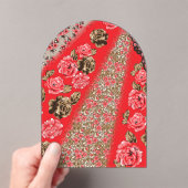 複雑鮮やかなフローラと アクリル招待状 (インサイチュ (ポータブル))