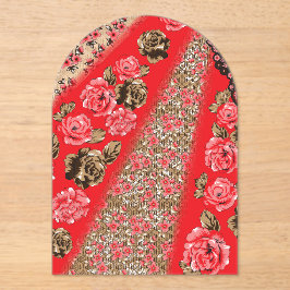 複雑鮮やかなフローラと アクリル招待状