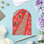 複雑鮮やかなフローラと アクリル招待状 (インサイチュ (ウェディング))