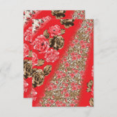 複雑鮮やかなフローラと エンクロージャーカード (正面/裏面)