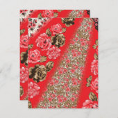 複雑鮮やかなフローラと エンクロージャーカード (正面/裏面)