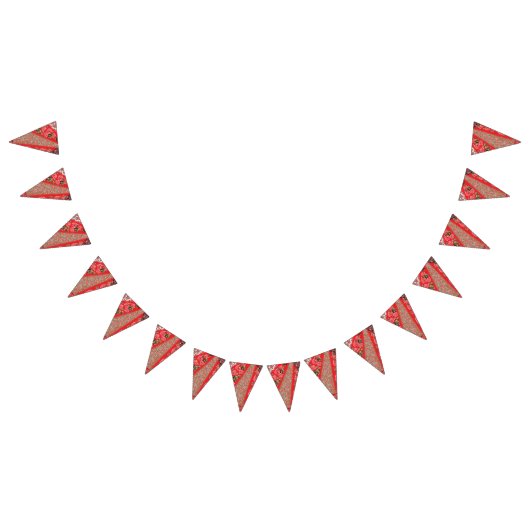 複雑鮮やかなフローラと バンティングフラッグ (全)