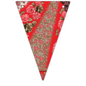 複雑鮮やかなフローラと バンティングフラッグ (第2の旗)