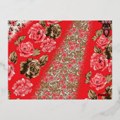 複雑鮮やかなフローラと 箔シーズンポストカード (裏面)