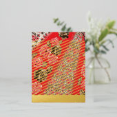 複雑鮮やかなフローラと 箔シーズンポストカード (立ち正面)