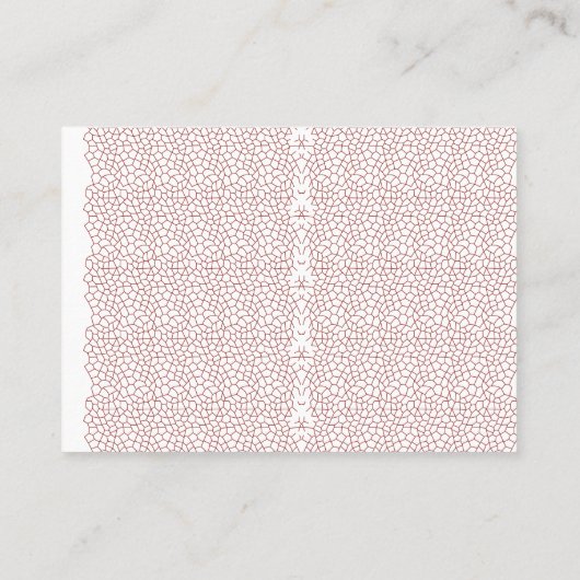 複雑鮮やかな幾何学的なモットを特徴とする敷物 予約カード (裏面)